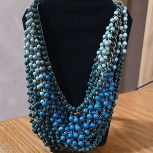 Elegant Blue and Green Beaded Necklace India